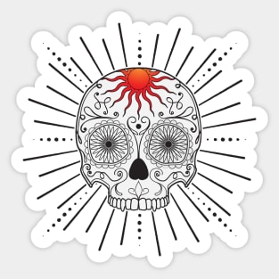 Neo-Trad Sugar Skull Tattoo Sticker